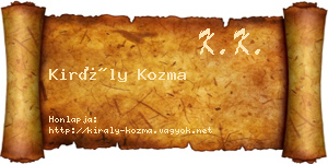 Király Kozma névjegykártya
